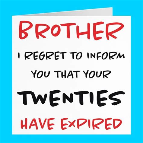 Discover over 100 of the best gifts for your brother's birthday, major holidays, or any other important life event. Brother 30th Humorous Birthday Card - I Regret To Inform ...