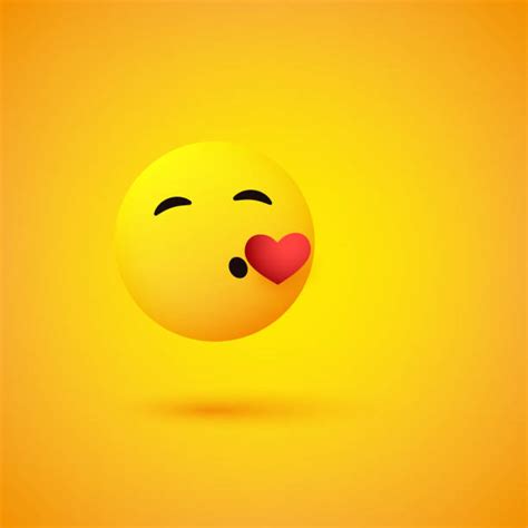 Blowing Kiss Emoticon Illustrations Royalty Free Vector Graphics