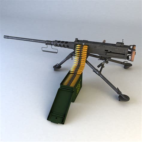 M2 Browning Machinegun 3d Model