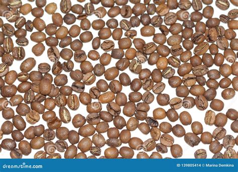 Coffee Texture Of The Grains Coffee Grains Are Scattered On The