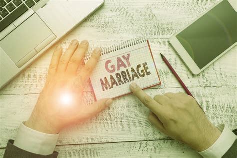 Handwriting Text Gay Marriage Concept Meaning Entered Into In A Civil