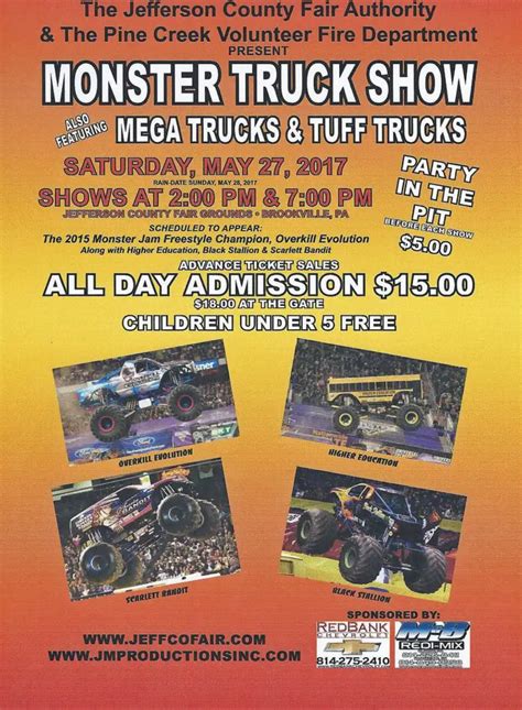 ExploreJeffersonPA Com Monster Truck Show Set For Today At Jefferson
