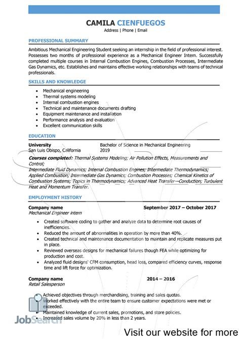 Share this page with friends. Resume for Engineering Internship Students Resume ...