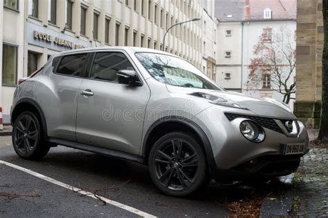 Profile View Of Grey Nissan Juke Suv Car Parked In The Street Editorial