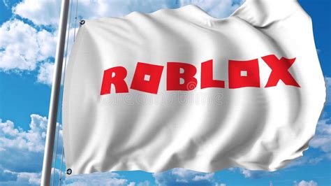 Waving Flag With Roblox Logo Editoial 3d Rendering Editorial Image