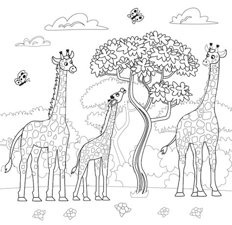 Premium Vector Big Coloring Book With Zoo Animals Set Of Cute Cartoon