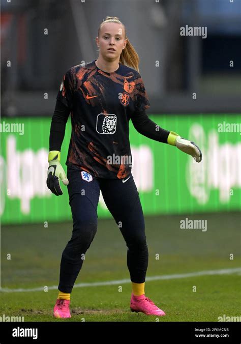 sittard holland women goalkeeper daphne van domselaar during the friendly match for women