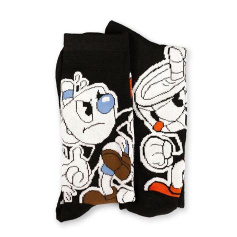 Cuphead Bang Bang Cuphead And Mugman Mens Crew Socks Free Shipping