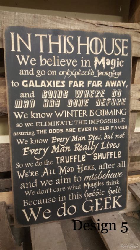 Custom Carved Wooden Sign In This House We Believe In Magic We Do Geek 20x13