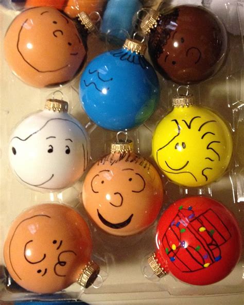 Peanut Character Diy Ornaments Glassplastic Ornaments Acrylic Paint