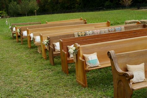 Vintage Wooden Church Pews With Diy Pillows