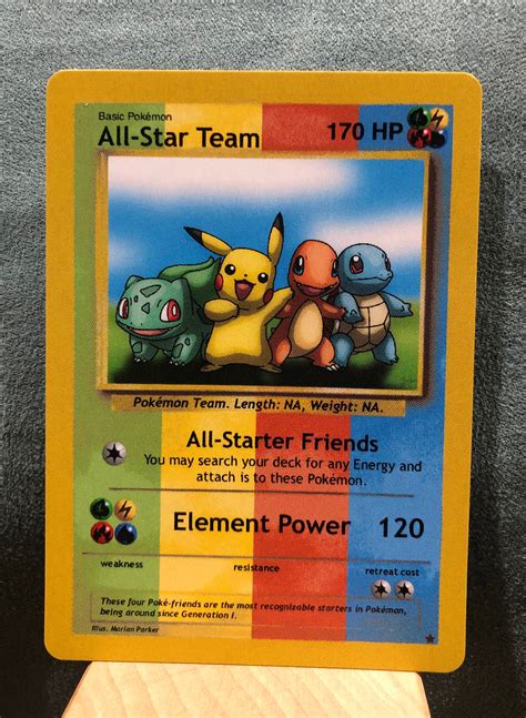 Custom Pokémon Card All Star Team Bulbasaur Pikachu Charmander Etsy