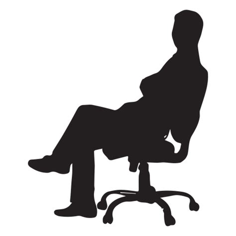 Man Sitting On Swivel Chair Silhouette Transparent Png And Svg Vector File