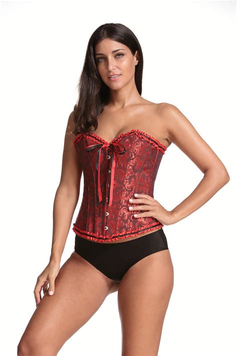 Satin Bone Lace Up Steampunk Corset Bustier Strapless Corselet Buy