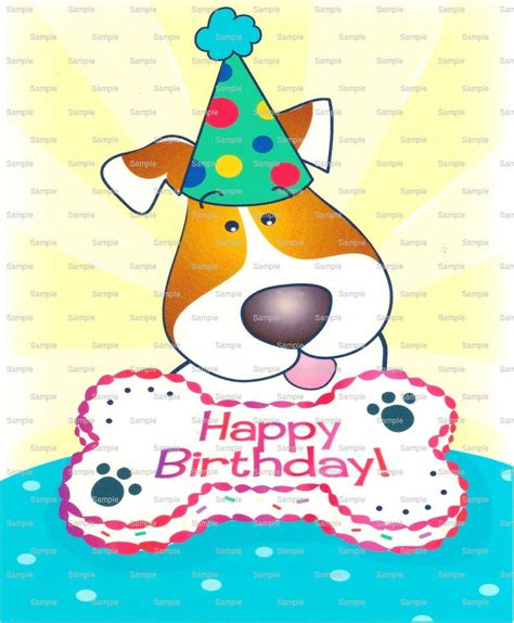 Dog Bone Birthday Edible 2d Fondant Birthday Cakecupcake Etsy