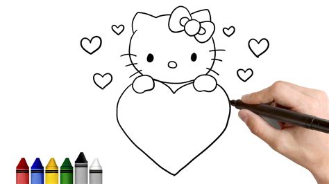 How to Draw Hello Kitty for Valentine's day ★ Drawing for ...