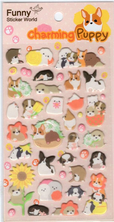 Click today to learn more about the dog breeds and puppies for sale. Charming Puppy Corgi sticker Dog Doggie puffy 3D scrapbook ...