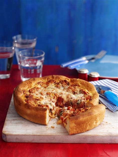 Chicago Deep Dish Deep Pizza with Pepperoni Recipe - olivemagazine