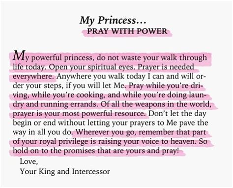 To My Princess Pray With Power Letters From The Father Pinterest