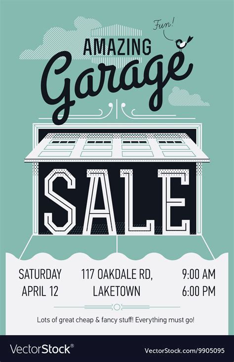 Garage Sale Poster Royalty Free Vector Image Vectorstock