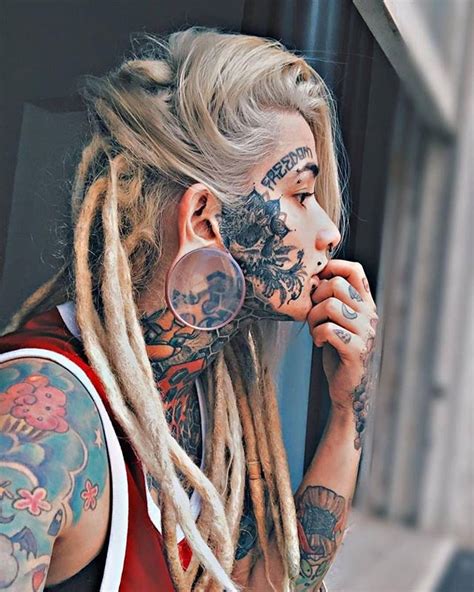 devlin 616 we adore you 🖤 face tattoos for women dreadlocks girl facial tattoos