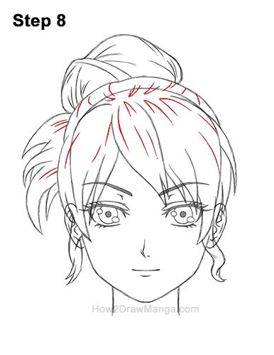 How To Draw Anime Hair In A Bun