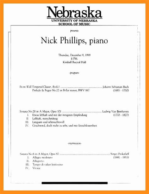 50 Music Recital Program Templates Free