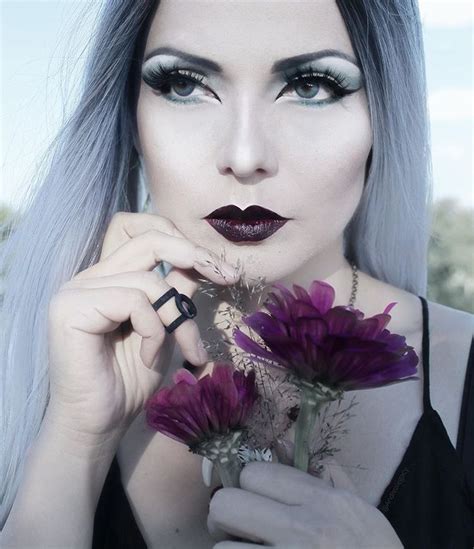 Septum Ring Nose Ring Halloween Face Makeup Coven People Gothic Beautiful Flower Image