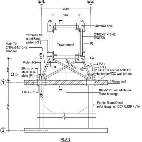 Typical Tower Crane Tie To The Building Plan Download Scientific Diagram