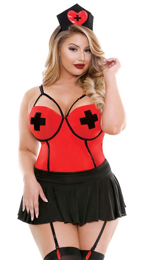 Womens Plus Size After Dark Nurse Lingerie Costume Plus Size Sexy