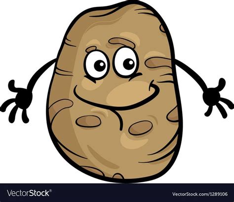 Cartoon Illustration Of Funny Comic Potato Vegetable Food Character