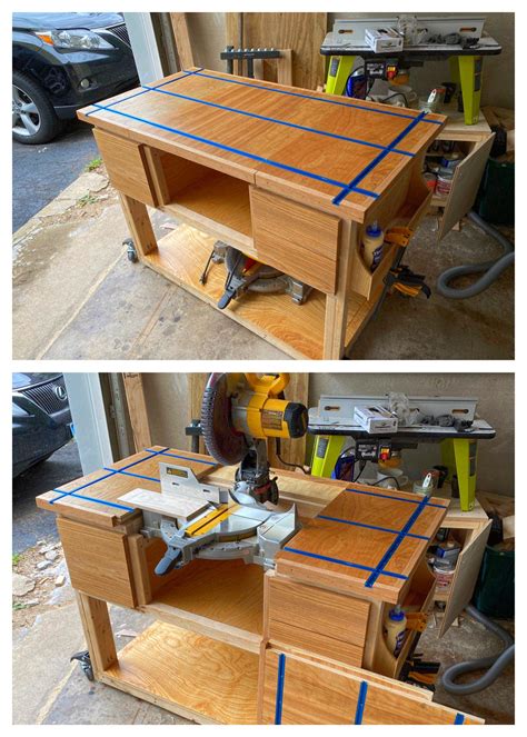 First Real Woodworking Project Mobile Work Bench With Integrated Miter