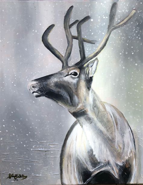 Reindeeracrylic2018 16x20 Art Moose Art Artwork