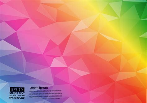 Rainbow Color Geometric Triangular Gradient Illustration Graphic Vector