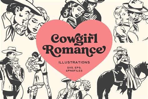Cowgirl Love Western Illustrations Illustrations ~ Creative Market