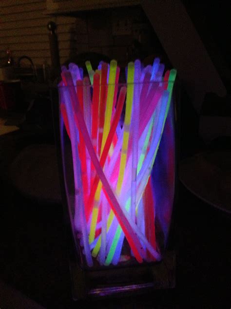 Put Glow Sticks In Vases To Create Fun And Unique Centerpieces Glow Stick Wedding Glow