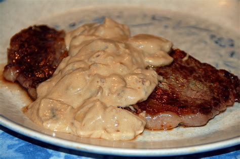 Season the steak with salt and pepper, then heat 1 tablespoon of the olive oil in a heavy skillet over medium high heat. Southern Lady's Recipes: Steaks with Stroganoff Sauce