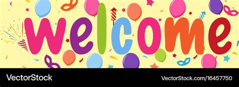 Welcome Sign Banner Royalty Free Vector Image Vectorstock