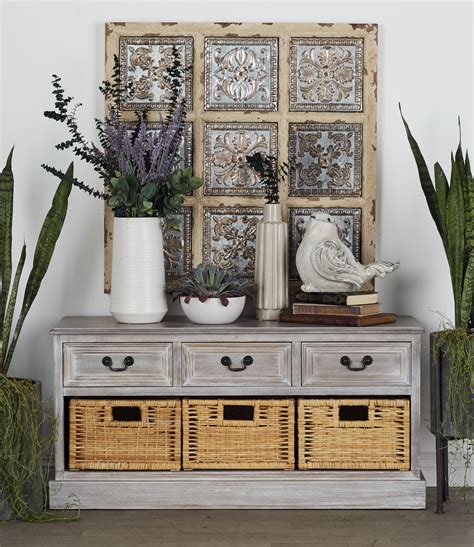 Decmode Farmhouse Accent Cabinet For Tv And Living Room Wooden