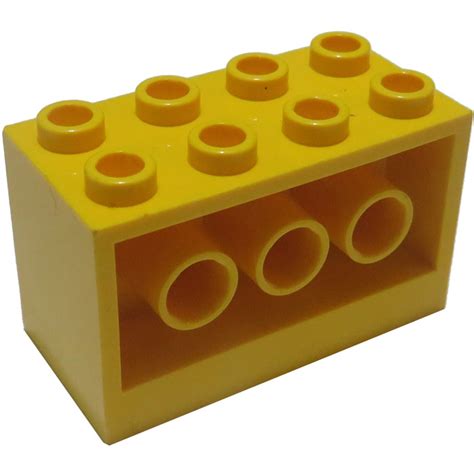 Lego Yellow Brick 2 X 4 X 2 With Holes On Sides 6061 Brick Owl
