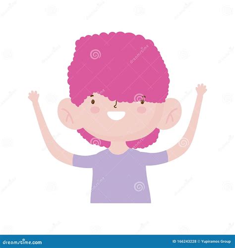 Cute Little Boy Cartoon Character Portrait Stock Vector Illustration