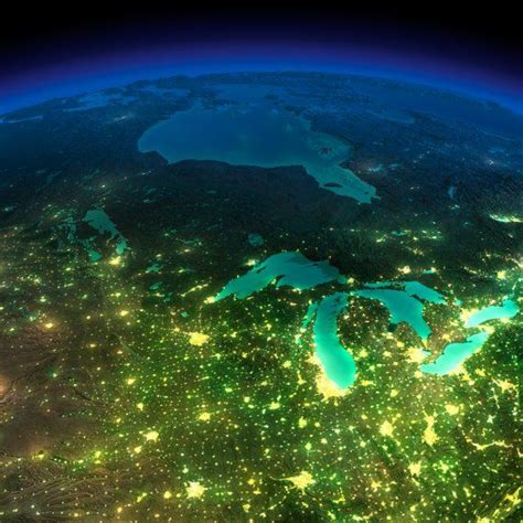 19 Incredible Artificial Satellite Photos Of Earth At Night Michigan