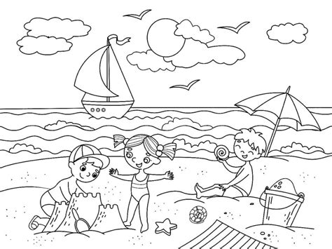 Раскраска Пляж И Море Для Детей Telegraph