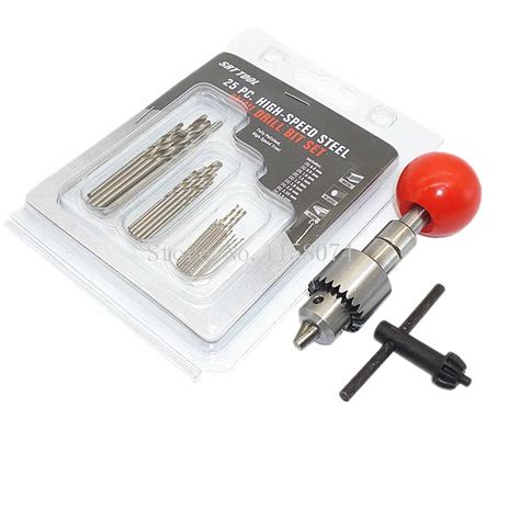 Plastic Ball Swivel Head Pin Vise Manual Hand Drill Chuck W Chuck Key