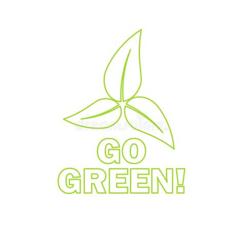 Go Green Eco Icon With Leaves Vector Stock Vector Illustration Of