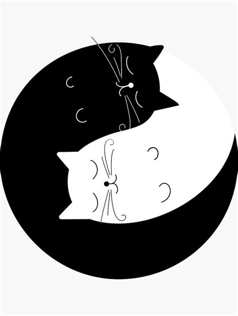 Ying Yang Cats Sticker For Sale By Narais Cat Pattern Wallpaper
