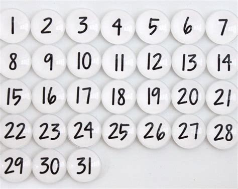 Free Printable Numbers 1 31 Month Calendar Printable