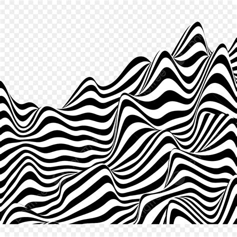 Wide Stripe Black And White Wavy Solid Element Zebra Pattern Wave