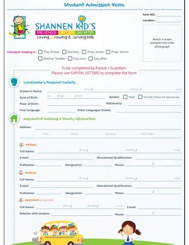 21 School Admission Form Templates In Doc Pdf Free And Premium Templates
