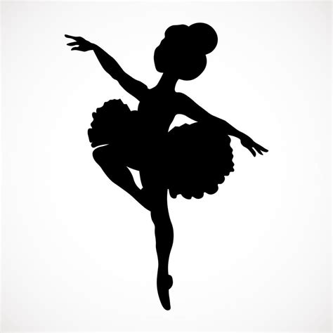 Silueta De Una Bailarina De Niña Sobre Un Fondo Blanco Ilustración
